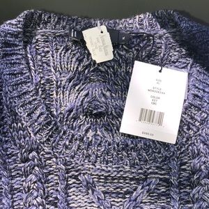 Vince Degrade Cable-Knit Crewneck Sweater, Blue XL
